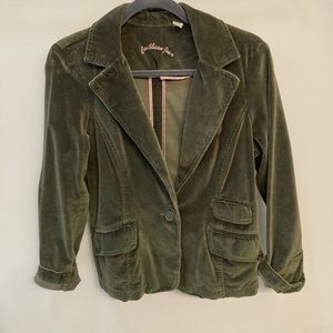 Green suede blazer jacket